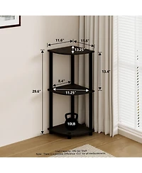 Homlux 3 Tier Decorative Corner Bookshelf Display Rack