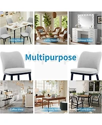 gaomon Dining Chairs Set of 6,Upholstered Dining Room Side Chairs,Chair for Dining with Padded Seat and Wood Legs,Modern Dining Chair for Restaurant