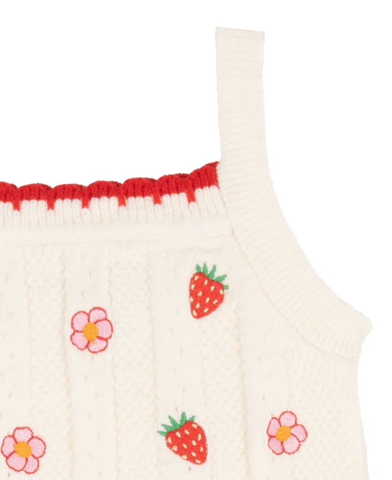 Rare Editions Baby Girls' Embroidered Tank Top and Chambray Shorts, 2-Piece Set