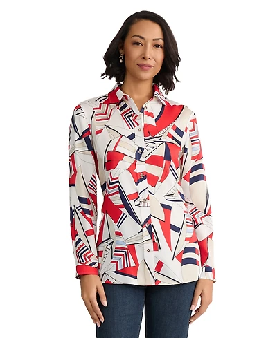 Jones New York Women's Collared Polyester Blouse