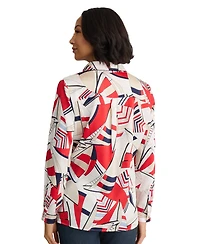 Jones New York Women's Collared Polyester Blouse
