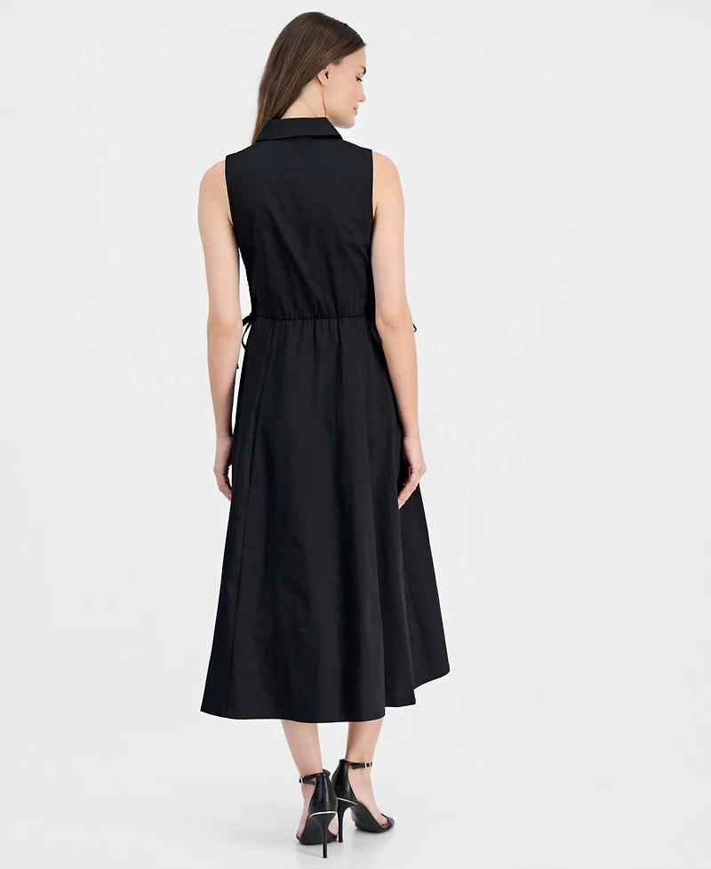 Anne Klein Women's Button-Front Side-Tie Sleeveless Dress