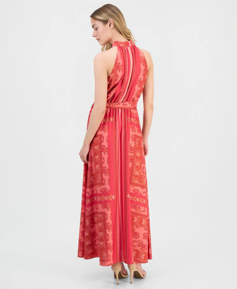 Anne Klein Women's Printed Halter-Neck Maxi Dress