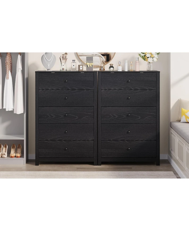 gaomon 5 Drawer Dresser for Bedroom – Modern Simply Chest of Drawers, Wood Storage with Deep Drawers Living Room, Hallway, Entryway