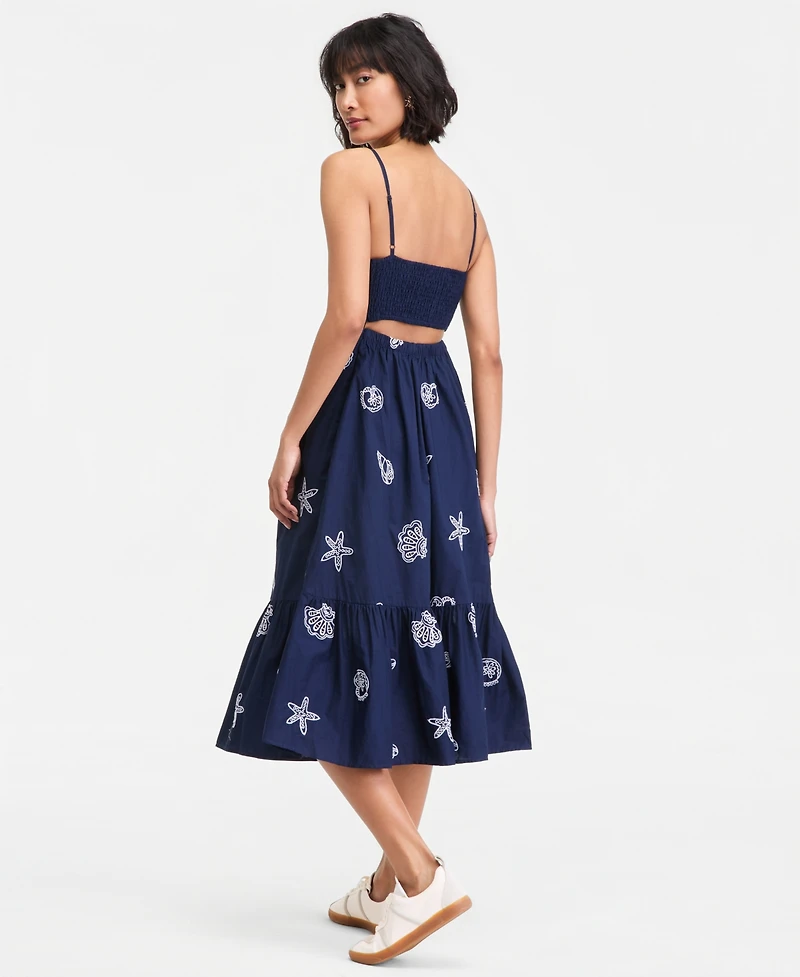 On 34th Women's Cotton Back-Cutout Tiered Midi Dress, Macy's Exclusive
