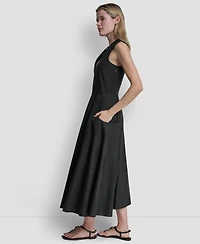 Dkny Jeans Women's Sleeveless V-Neck Midi Dress