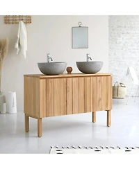 Tikamoon Jill teak vanity unit 120
