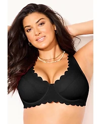 Swimsuits for All Women's Scallop Trim Underwire Bikini Top