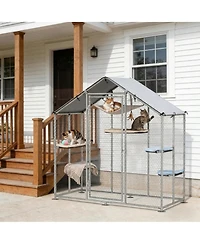 Zeus and Ruta Large Walk In Cat Patio Enclosure Outdoor Catio Garden Pet Playpen For Yard