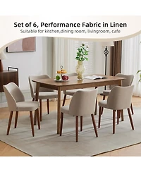 gaomon Linen Dining Chairs Set of 6