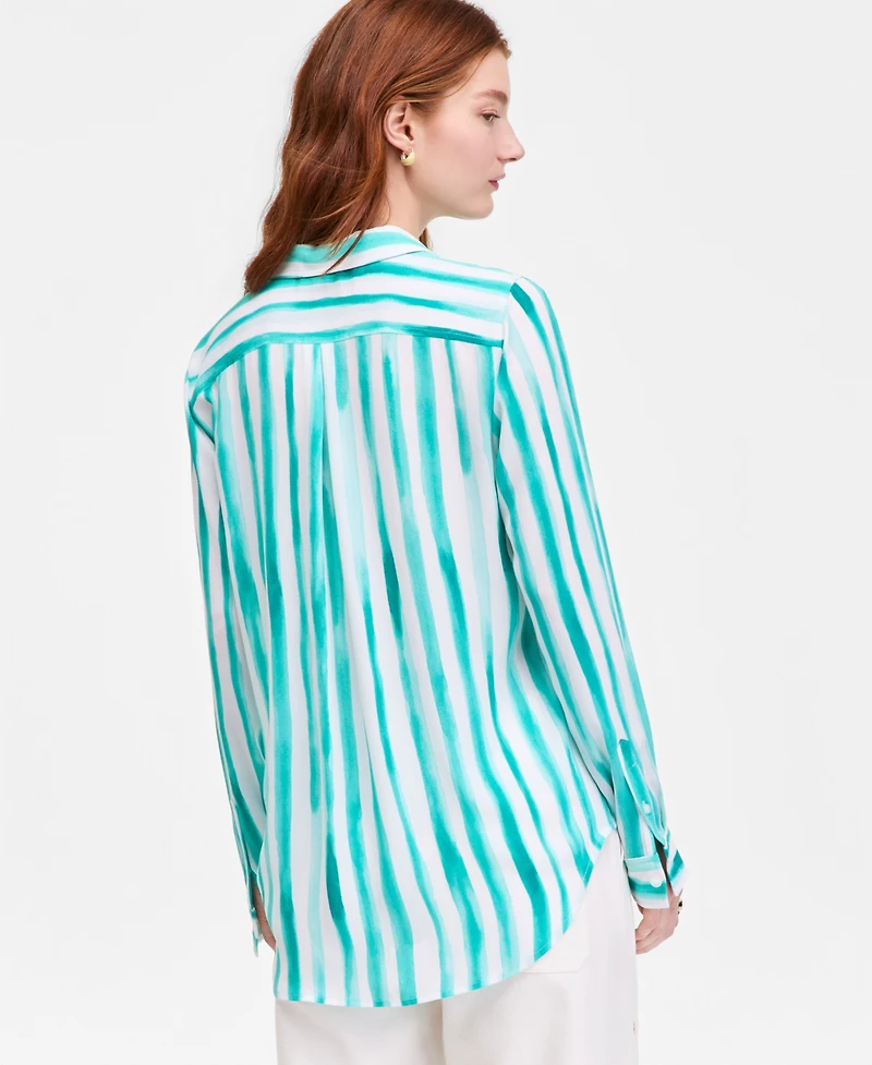 On 34th Women's Button-Front Crepe Shirt, Created for Macy's