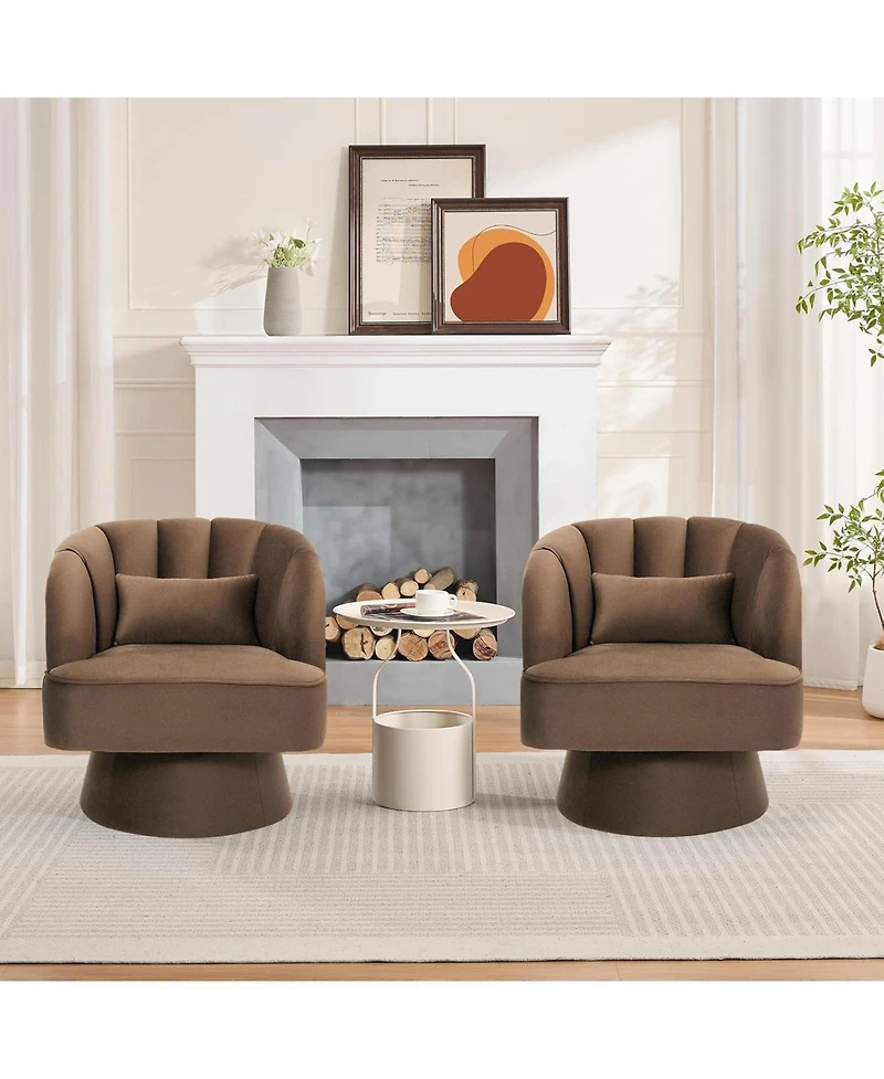 gaomon Swivel Barrel Accent Chair Velvet