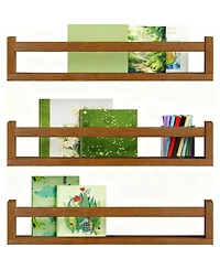 Yigii Floating Shelves Wall Wood Bookshelf Nursery Organizer Set 3