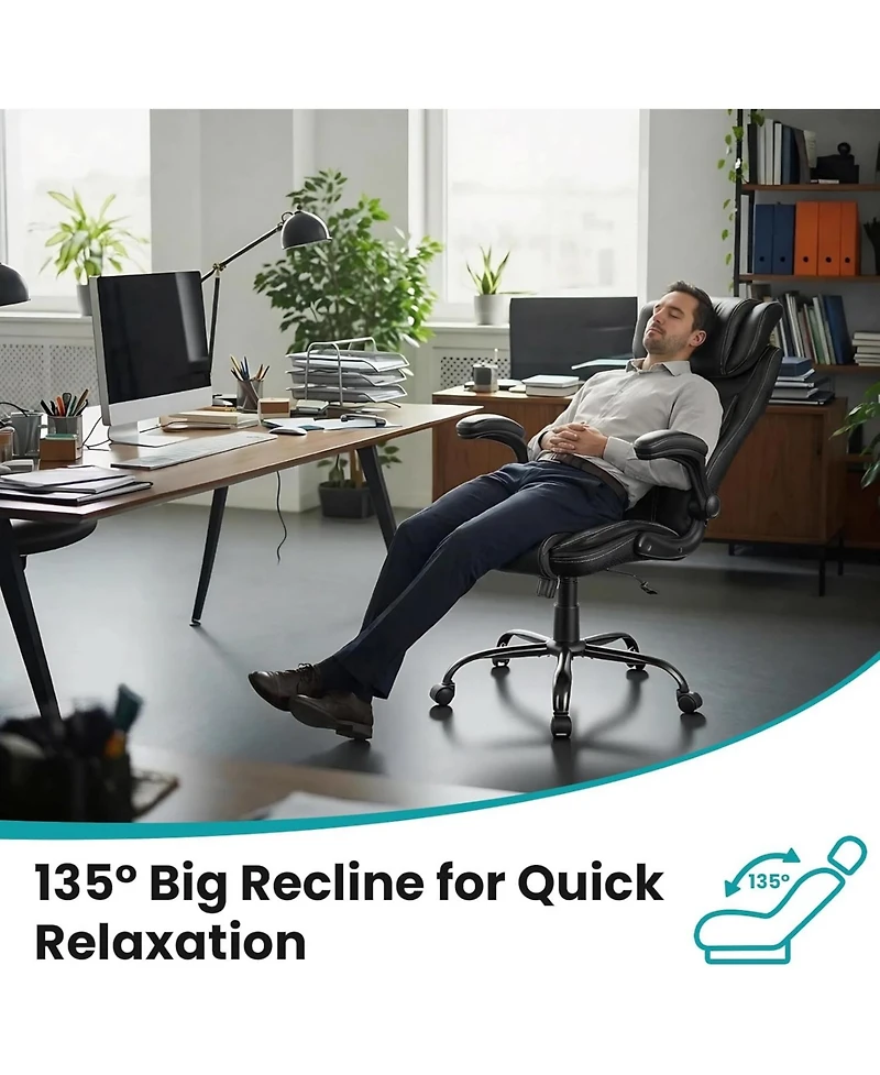 gaomon Big and Tall Executive Office Chair 400lbs for Heavy People,Ergonomic Computer Desk Chair with Lumbar Support and Adjustable Headrest