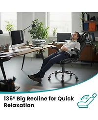 gaomon Big and Tall Executive Office Chair 400lbs for Heavy People,Ergonomic Computer Desk Chair with Lumbar Support and Adjustable Headrest