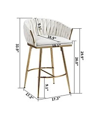 Rainsken Velvet Bar Stools Set of 2