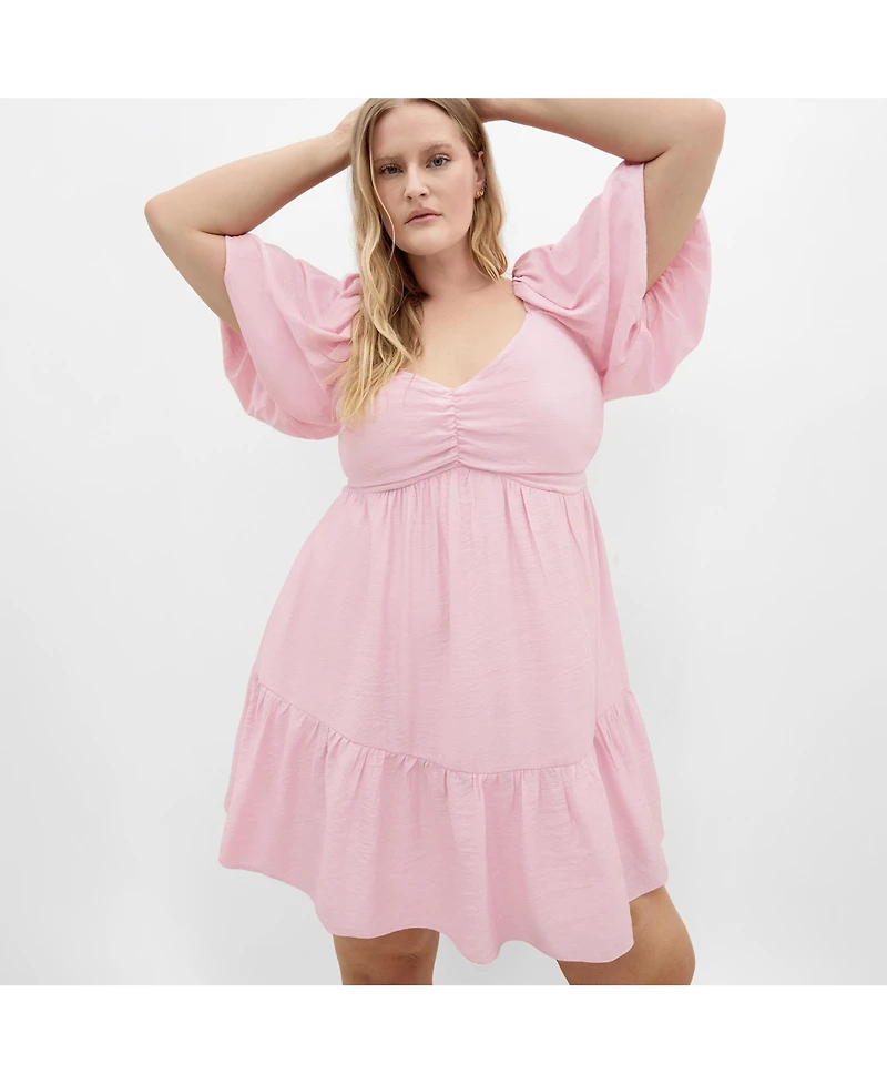 City Chic women's Plus Mindy Babydoll Mini Dress