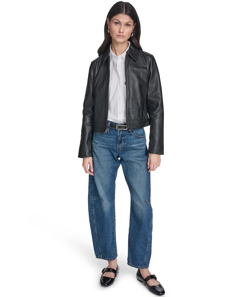 Levi's Women's Real Leather Laydown Collar Jacket
