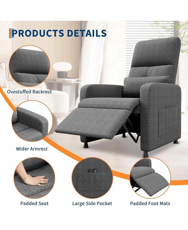 Gaomon Adjustable Electric Linen Power Recliner