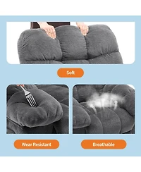 gaomon Electric Rocking Recliner Chair with 360degree(s) Swivel - High Back Glider, Upholstered Teddy Fabric Single Sofa for Living Room and Nursery