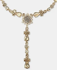 Marchesa Crystal Flower Lariat Necklace, 16" + 3" extender
