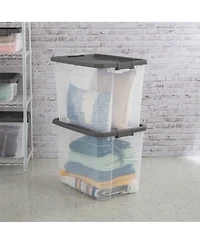 Sterilite 108 Qt. Clear Stacker Storage Container Tote w/ Latching Lid, (4 Pack)