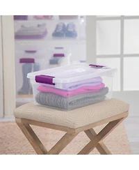 Sterilite 15 Qt. Plastic Stackable Storage Container with Lid, Clear (12 Pack)