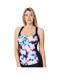 Free Country Women's Shirred Front Tankini Top