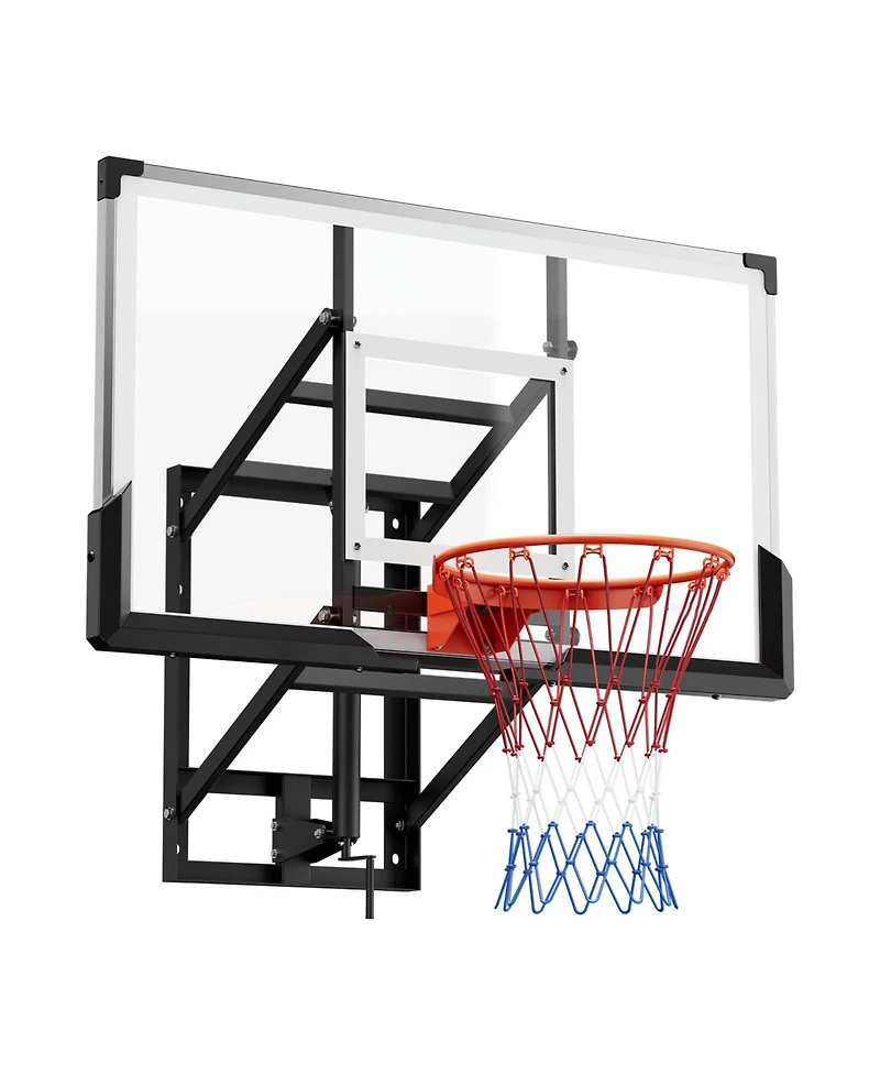 Mecale 54 Inch Wall Mount Basketball Hoop with Adjustable Backboard