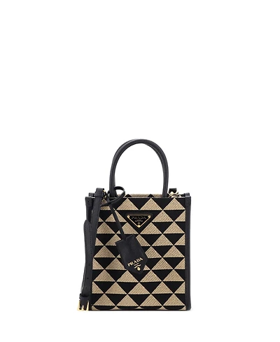Pre-Owned Prada Mini Symbole Shopper Tote Jacquard