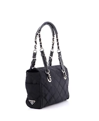Pre-Owned Prada Medium Convertible Chain Tote Quilted Tessuto