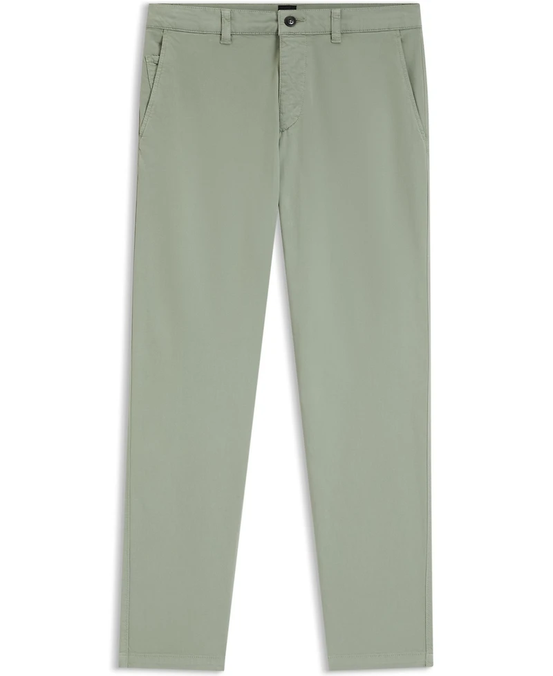 Boss By Hugo Boss Men's Structured Cotton Blend Tapered-Fit Chinos