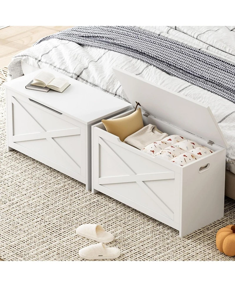 gaomon Wooden Storage Chest, Safety Hinge, Easy Assembly, Large Toy Bench, Entryway, Living Room