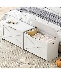 gaomon Wooden Storage Chest, Safety Hinge, Easy Assembly, Large Toy Bench, Entryway, Living Room