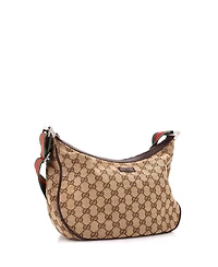 Pre-Owned Gucci Medium Saddle Zip Messenger Bag Gg Canvas with Leather