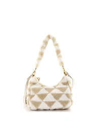 Pre-Owned Prada Mini Re-Edition Shoulder Bag Shearling
