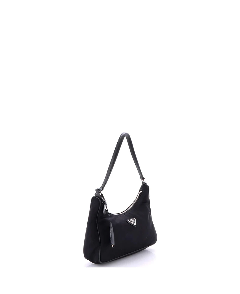 Pre-Owned Prada Mini Re-Edition 2005 Hobo Tessuto with Saffiano Leather