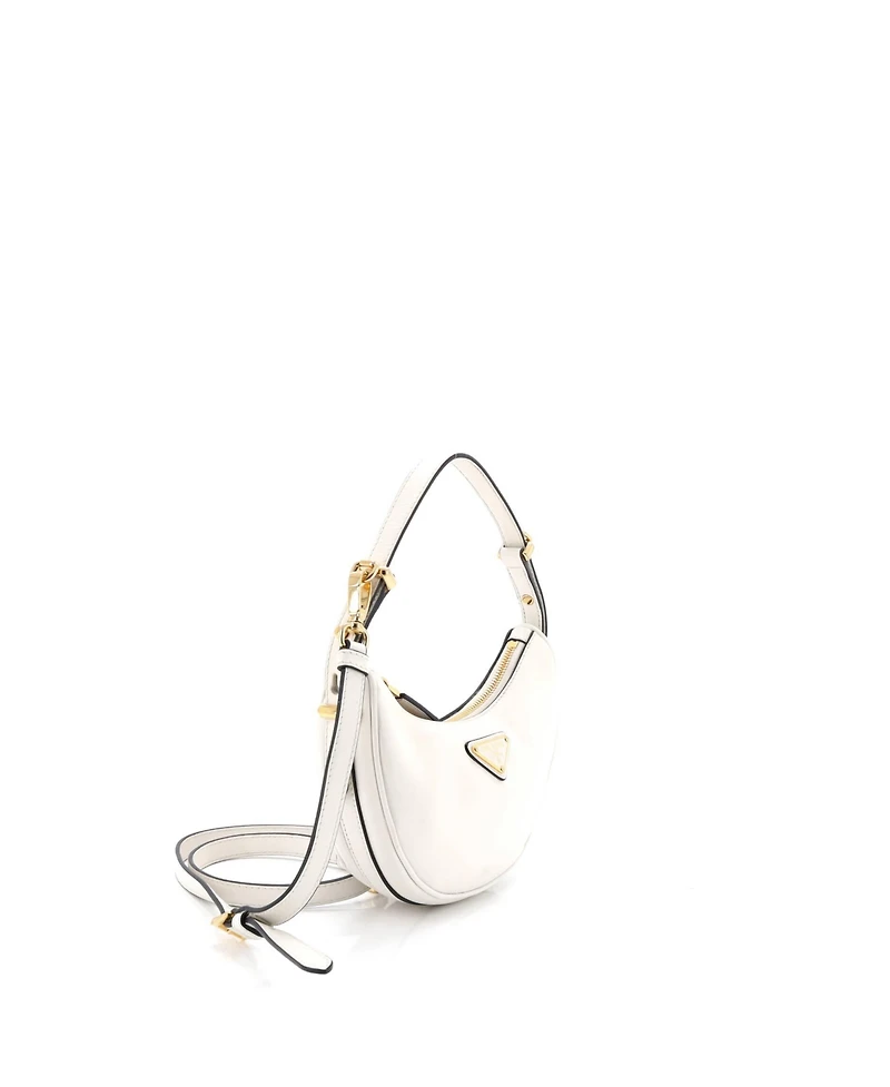 Pre-Owned Prada Mini Arque Half Moon Hobo Leather