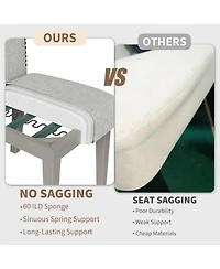 gaomon Upholstered Dining Chair Set,Solid Wood Chairs with Solid Wood Legs,Padded High Back Dining Chair with Nailhead Trim,Fabric Side chair