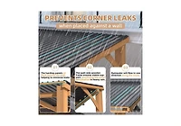 Aecojoy 10' x 10' Wooden Hardtop Lean-To Feature Gazebo/Pergola