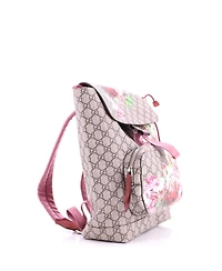 Pre-Owned Gucci Small Buckle Backpack Blooms Print Gg Coated Canvas
