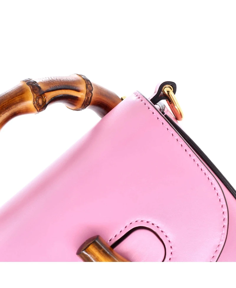 Pre-Owned Gucci Mini Bamboo Top Handle Backpack Leather