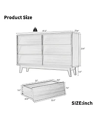 Flynama Traditional 6 Drawer Dresser Espresso Finish Sturdy Construction for Bedroom Living Room Storage