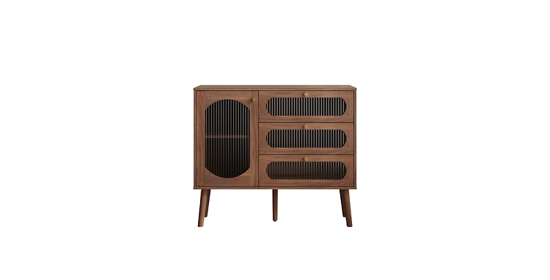 Flynama 8 Drawer Dresser with Lockable Drawer Brown Wood for Bedroom Security Storage