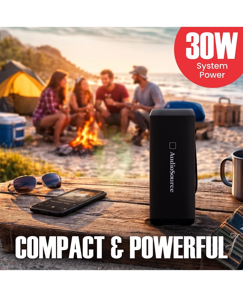 Audiosource AS730 30W Portable Bluetooth Speaker w/ IP67 Waterproof & 12H Battery