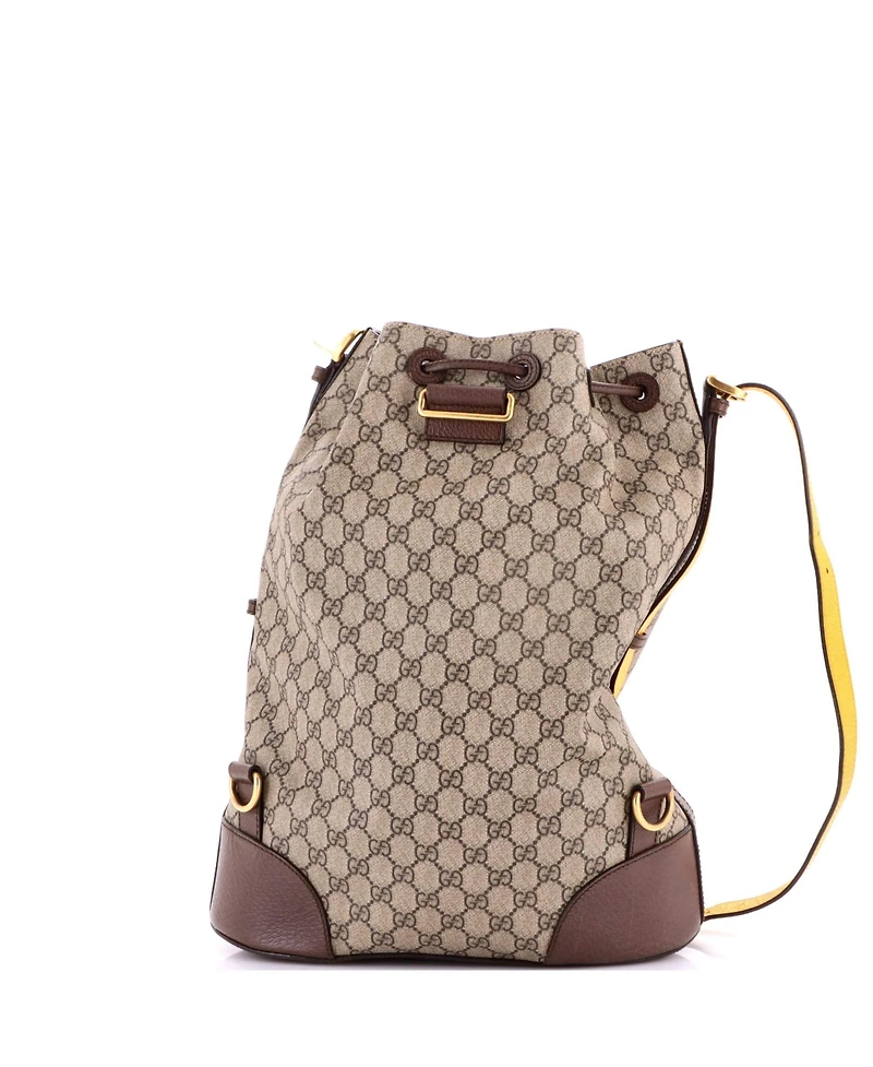 Pre-Owned Gucci Large Neo Vintage Drawstring Bucket Backpack Gg Coated Canvas