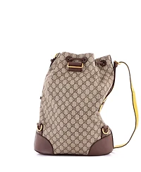 Pre-Owned Gucci Large Neo Vintage Drawstring Bucket Backpack Gg Coated Canvas