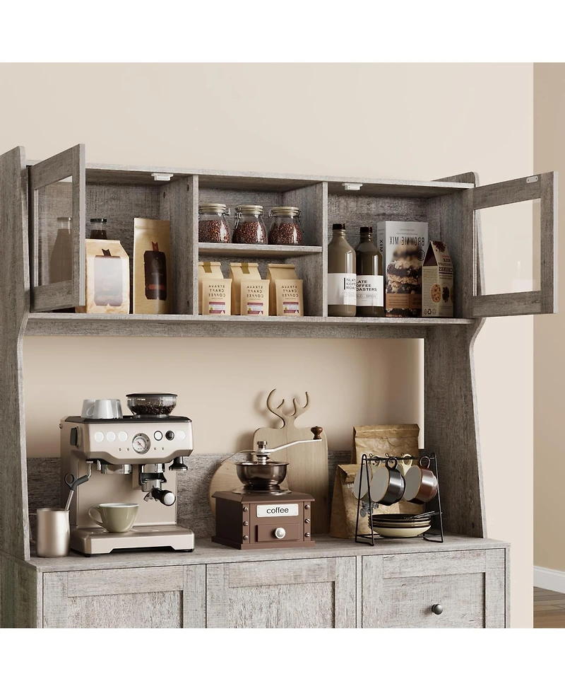 gaomon Kitchen Pantry Cabinet with Microwave