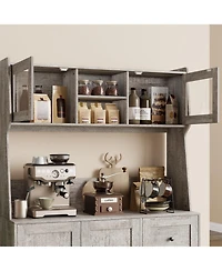 gaomon Kitchen Pantry Cabinet with Microwave