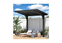 Aecojoy 8' x 5' Lean to Grill Gazebo Hardtop Outdoor Pergola for Patio